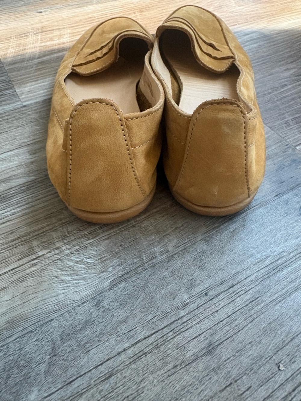 Classic Suede Penny Loafers in Camel - Picture 2 of 5